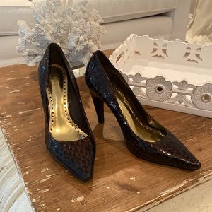 BCBGGirls Big Notte brown snake heels sz 9